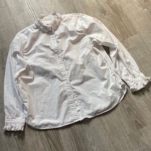 J. Crew white ruffle shirt